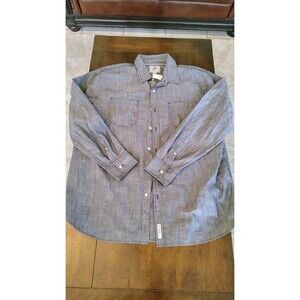 Roots 73 Shirt Men's Large Blue Button‎ Front Button Down Collar 2XL